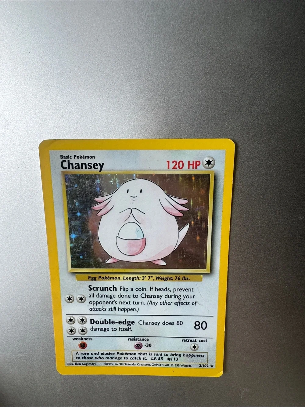 Chansey Holo Pokémon Card (3/102)